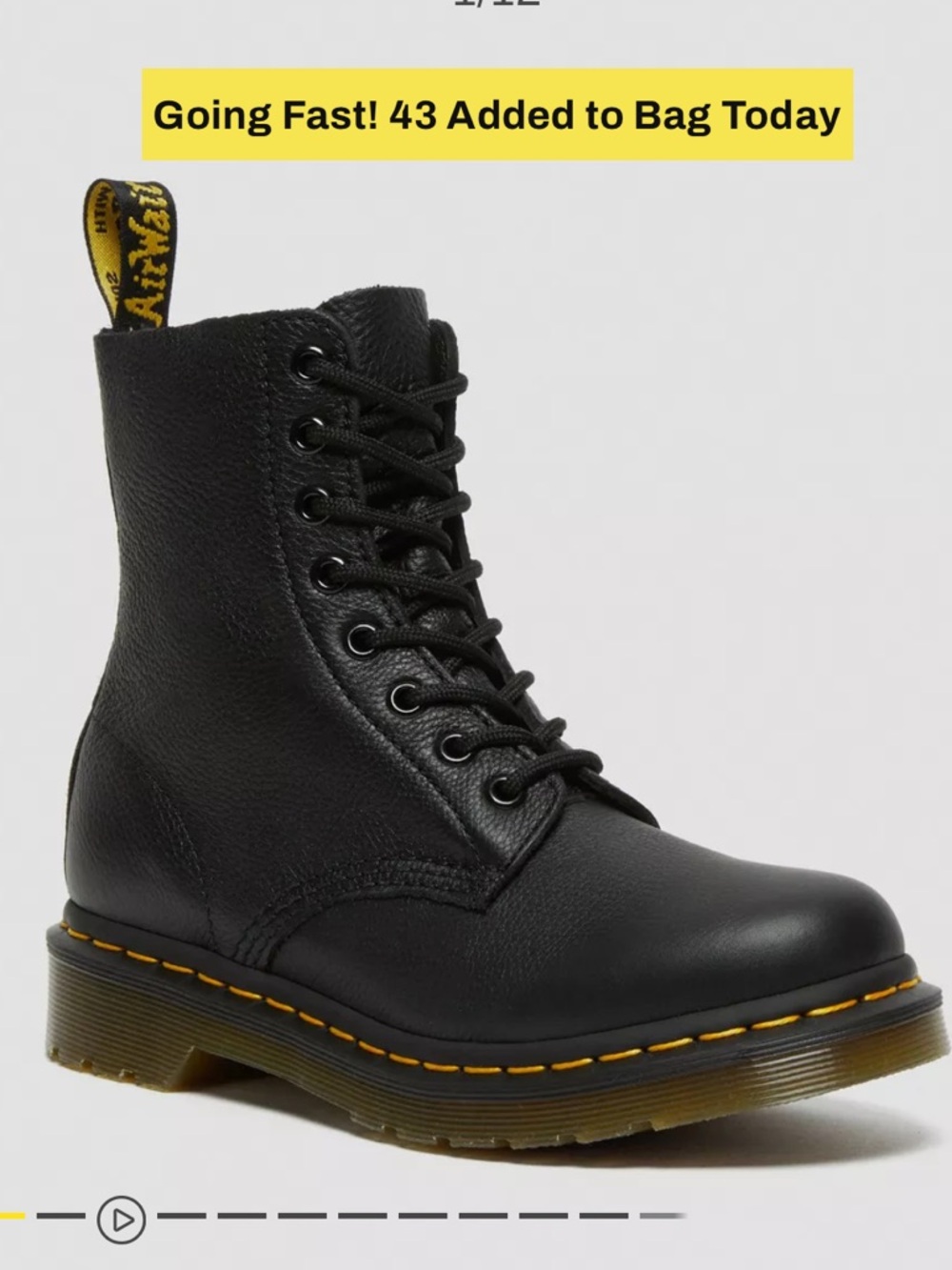 Dr. Martens 13512 Pascal Virginia Leather Lace Up Boots Size 7